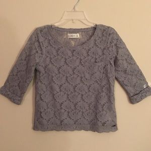 BOGO.  Juniors Lacey top, gray, stretchy.